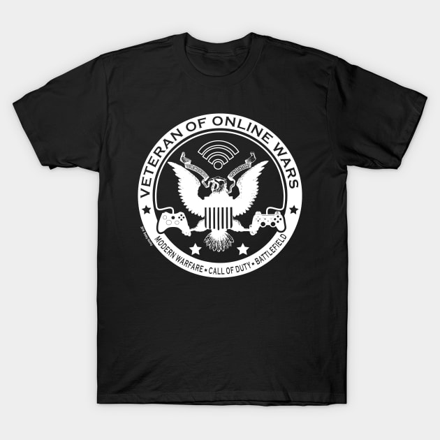 Veteran of Online Wars - White logo T-Shirt by Illustratorator